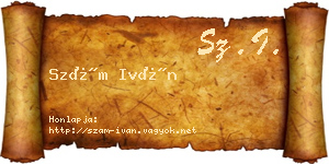Szám Iván névjegykártya